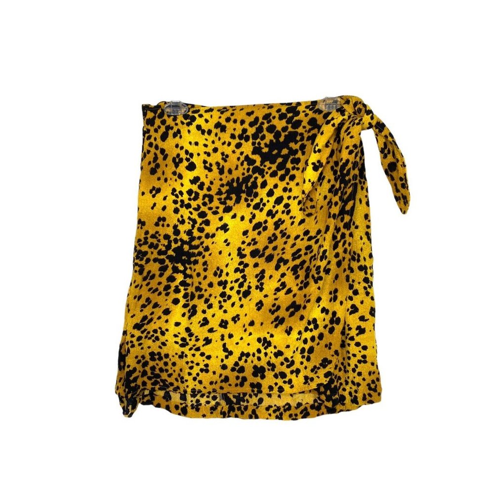 Melrose‎ Short Wrap Skirt Size Large Animal Print Spotted Pull On